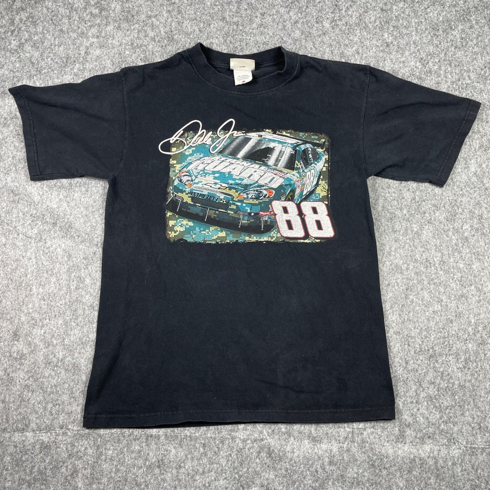VTG Dale Earnhardt Jr T Shirt Mens Medium Black 88‎ Chase National Guard NASCAR